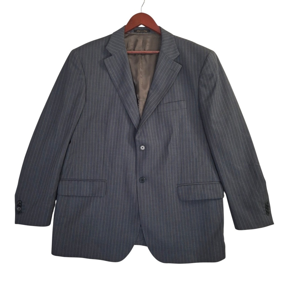 Ermenegildo Zegna Wool Pinstripe Blazer Gray 46R Bianconi Uomo Made in Italy